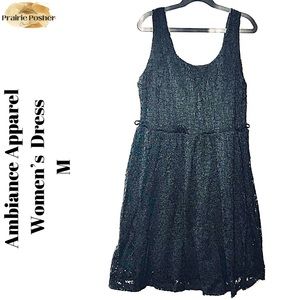 Ambiance Apparal, Dress, Women’s Med, Black Lace, EUC, PrairieposherCA